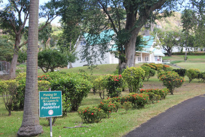 Sign in front of the curator's house.