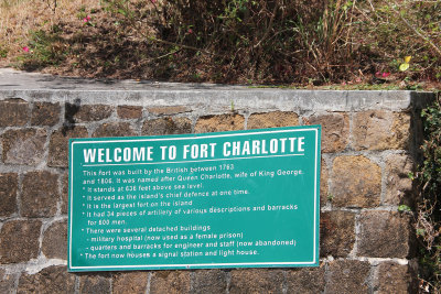 Entrance sign at Fort Charlotte.