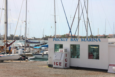 I stopped at the Prickly Bay Marina.