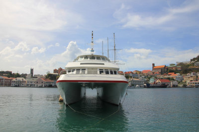 Next, I went to the capital, St. George's, where I saw this catamaran along the shore.
