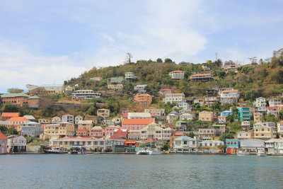 St. George's is an attractive colonial-era town spilling down a hillside of an old volcano crater.