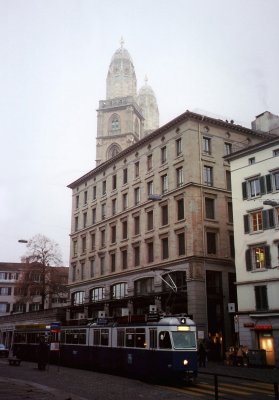 A typical Zurich street scene.