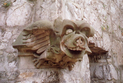 Close-up of the carving.