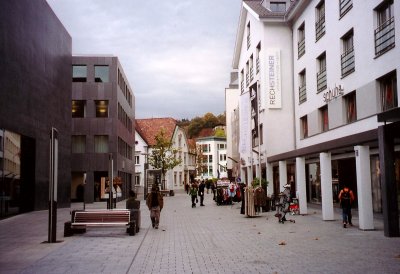 The pedestrian part of Staedtle Street in Vaduz.