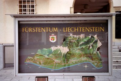 Map of the Principality of Liechtenstein.