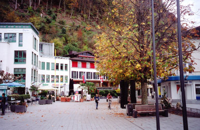 Looking down the pedestrian part of Staedtle Street.