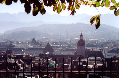 View from the Musegg looking down on Lucerne.