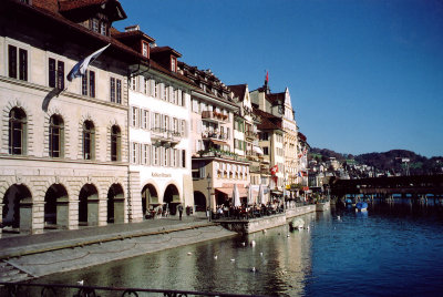 Typical Lucerne architecture on the Reuss River.