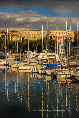 View from Pula yacht club, Crotia.