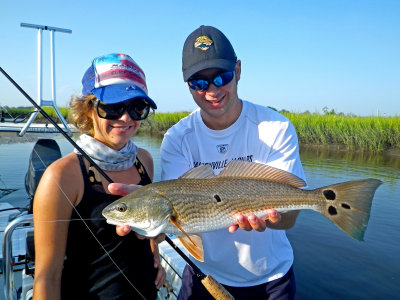 Alicia & Ben with a nice Redfish