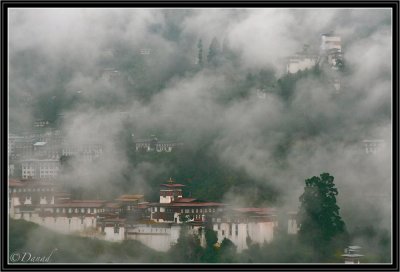 Morning Mist at Trongza Dzong and Watchtower