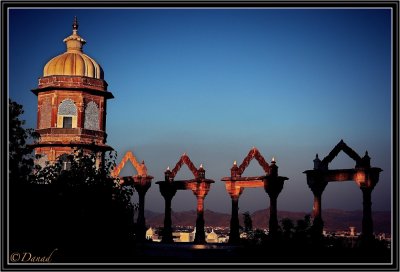 Sunset on Royal City Palace. Udaipur.