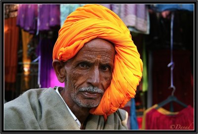 The Saffron Turban. Pushkar Bazaar.