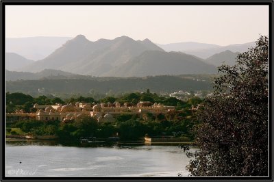 Aravilli Range and Lake Pichola as seen from Udaipur.