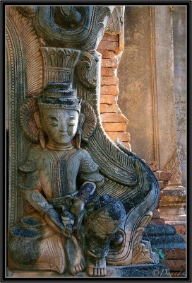 A Deva. Detail of a XVII Century Stupa. Nyaung Ohak.