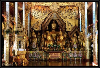An Assembly of Buddhas. Wat Jonk Kham. Kengtung.