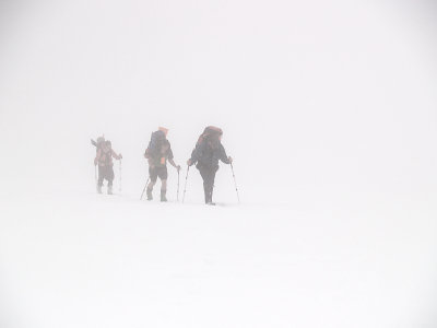 Whiteout on Muir Snowfield