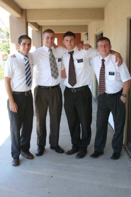 Elder Wright (on left) and Companions