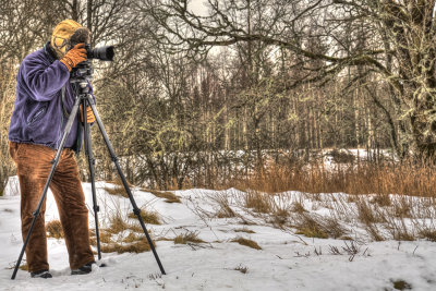 A friend of mine disguised as a Yeti, but he is  a photographer. Its HDR.