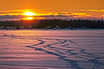 Frozen Lower Rideau Lake Sunrise 20130204