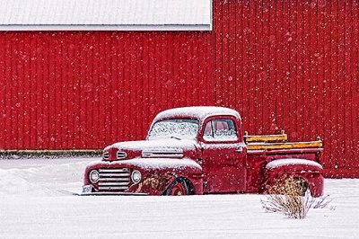 Snowy Old Ford F-47 Pickup Truck 20130225