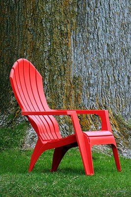 Red Plastic Muskoka Chair DSCF01291