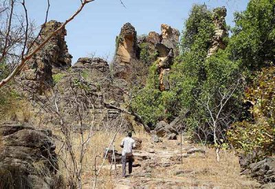 Rocks of Douna, where people took refuge in 12 caves during tribal wars, Burkina Faso