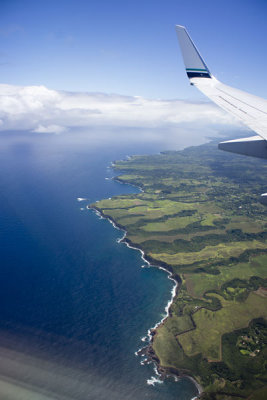 Flying over the west coast of Maui