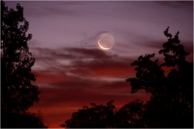 The Crescent Moon at Sunrise
