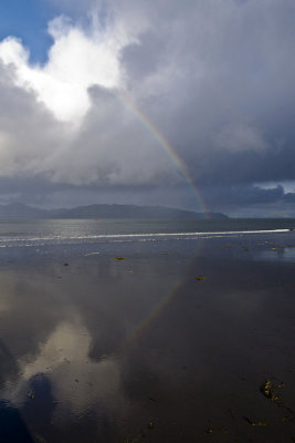 Rainbow on a Columbia River Beach