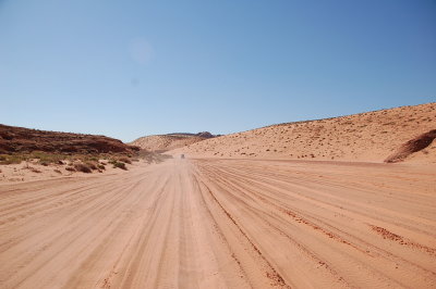 dry river bed sandstone road