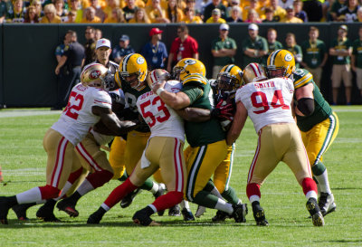 Patrick Willis (52), NaVarro Bowman (53), Justin Smith (94)