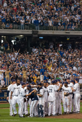The Brewers celebrate