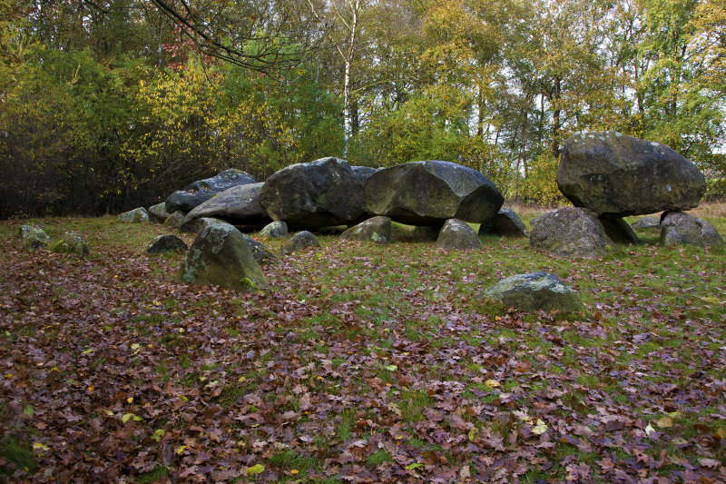 Megalithic tombe, Dolmen Hunebed D26 Drouwenerveld, Drenthe Netherlands