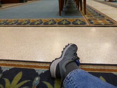 Foot on carpet edge