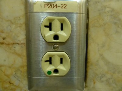 Electrical outlet with inventory number