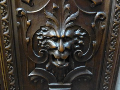 Carving on clock