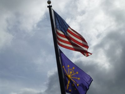 US and Indiana flag - 2012-10-28