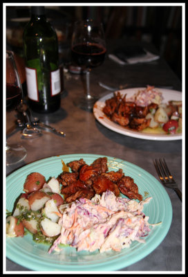 BBQ Pork Cole Slaw and French Potatoes_042113