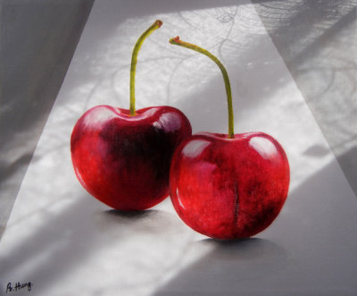 oil painting: The Red Couple - Cherries