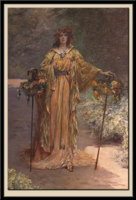 Sarah Bernhardt (1844-1923) dans son jardin de Belle-Ile (detail)