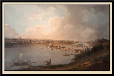 Vue deTours en amout des ponts, prise pes coteaux de Saint-Symphorien, vers 1785