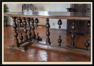 The Renaissance table on 15th century Terracotta tiled floor.