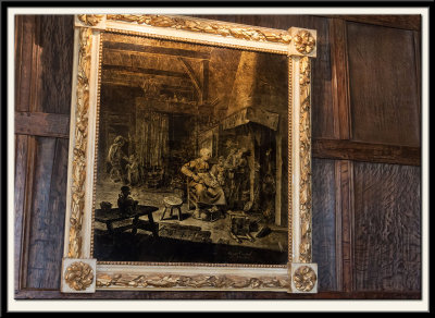 Interesting Picture with 17th century Oak Panelling.