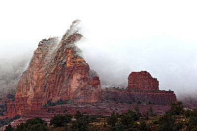 Butte Hidden by the Clouds - Sedona