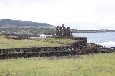 Ahu Tahai with Hanga Roa in background