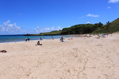 Only white sand beach on the island