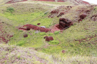 Pukao quarry - red scoria