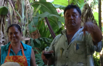 Our hosts at a home dinner