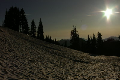 Sun over snow
